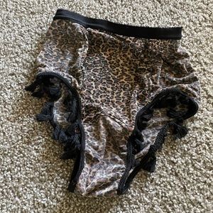 High waisted black cheetah rave bottoms